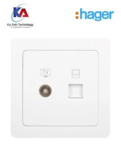 Ổ cắm tivi + mạng RJ45 Cat 5e Hager Inspire WGCT2TVRJ5