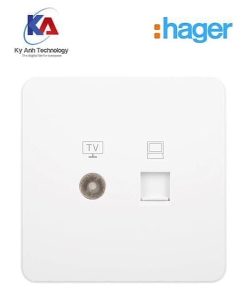 o-cam-tv-mang Ổ cắm ti vi và mạng RJ45 Hager Dream